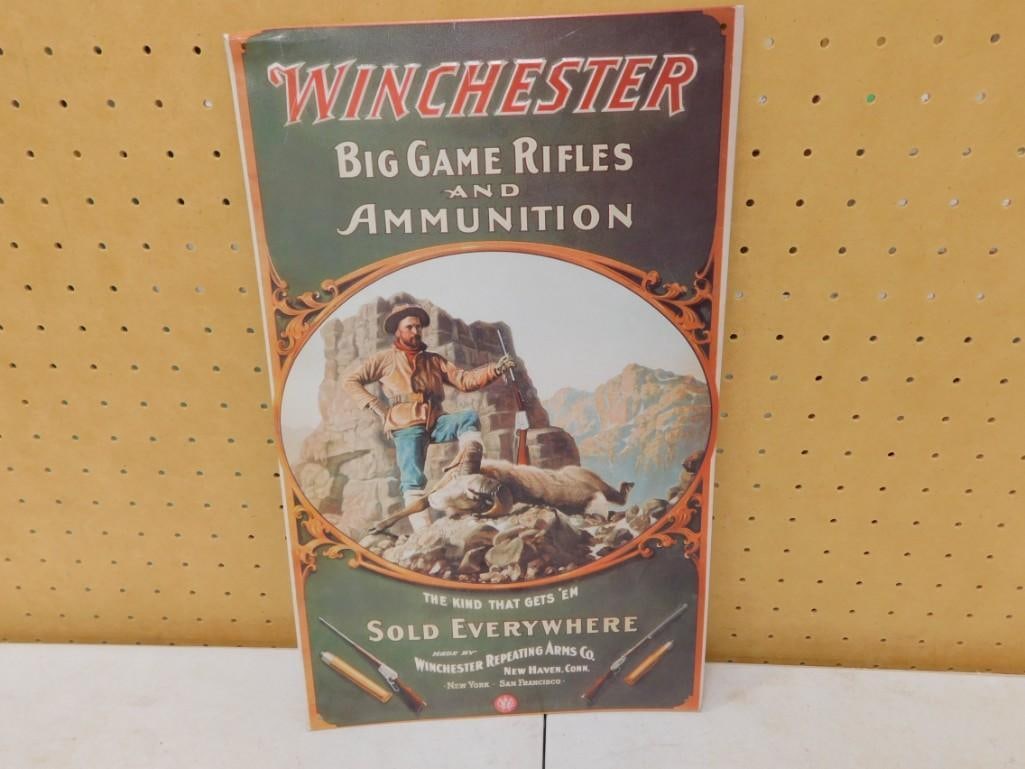Winchester Big Game Rifles and Ammunition Sold Everywhere Metal Sign (1 of 4)
