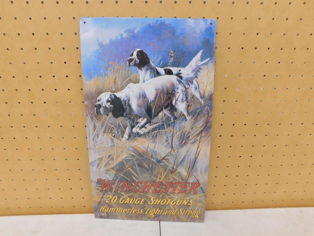 Winchester 20 Gauge Shotguns Hammerless, Light, and Strong Metal Sign (1 of 3)