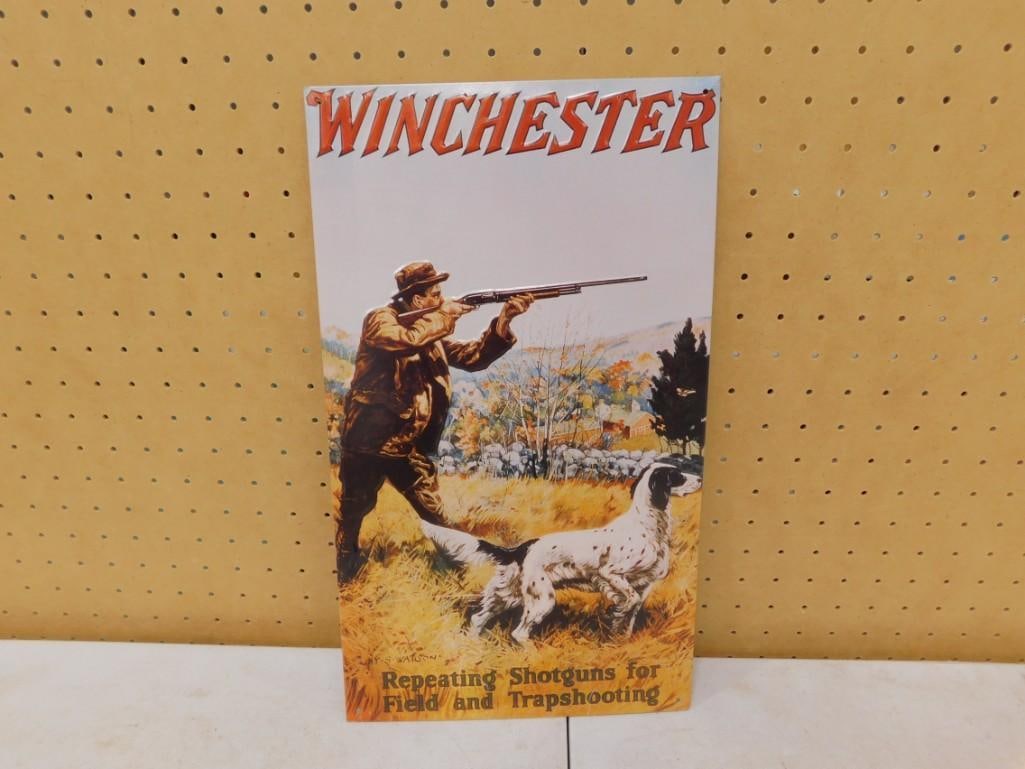 Winchester Repeating Shotguns for Field and Trapshooting Metal Sign (1 of 3)