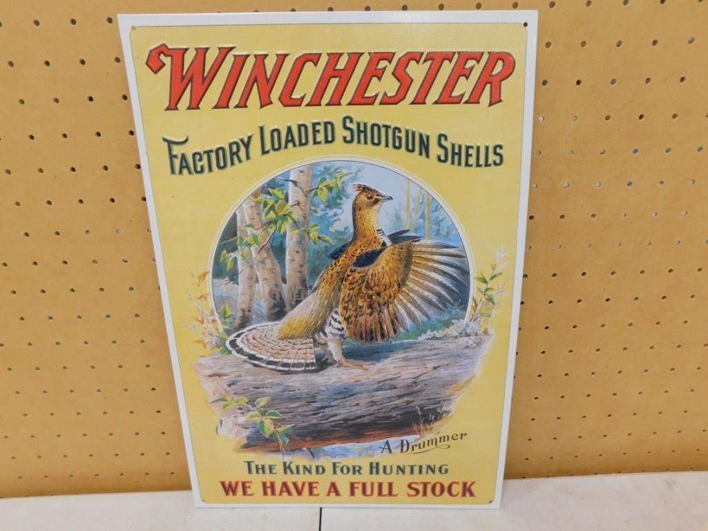 Winchester Factory Loaded Shotgun Shells The Kind for Hunting Metal Sign (1 of 4)