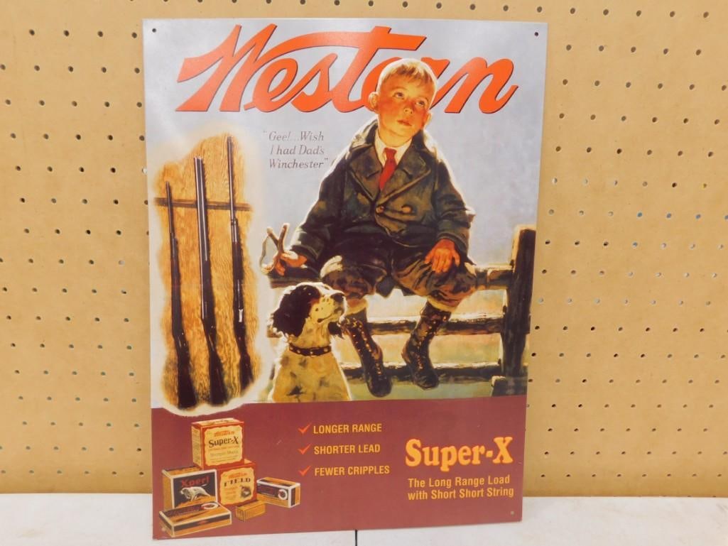 Western Super-X Metal Sign: Western Super-X Metal Sign All pictures are considered part of the description and should be examined carefully by bidders. Live Auctioneers is now offering Live Shipping through them. This is an opti