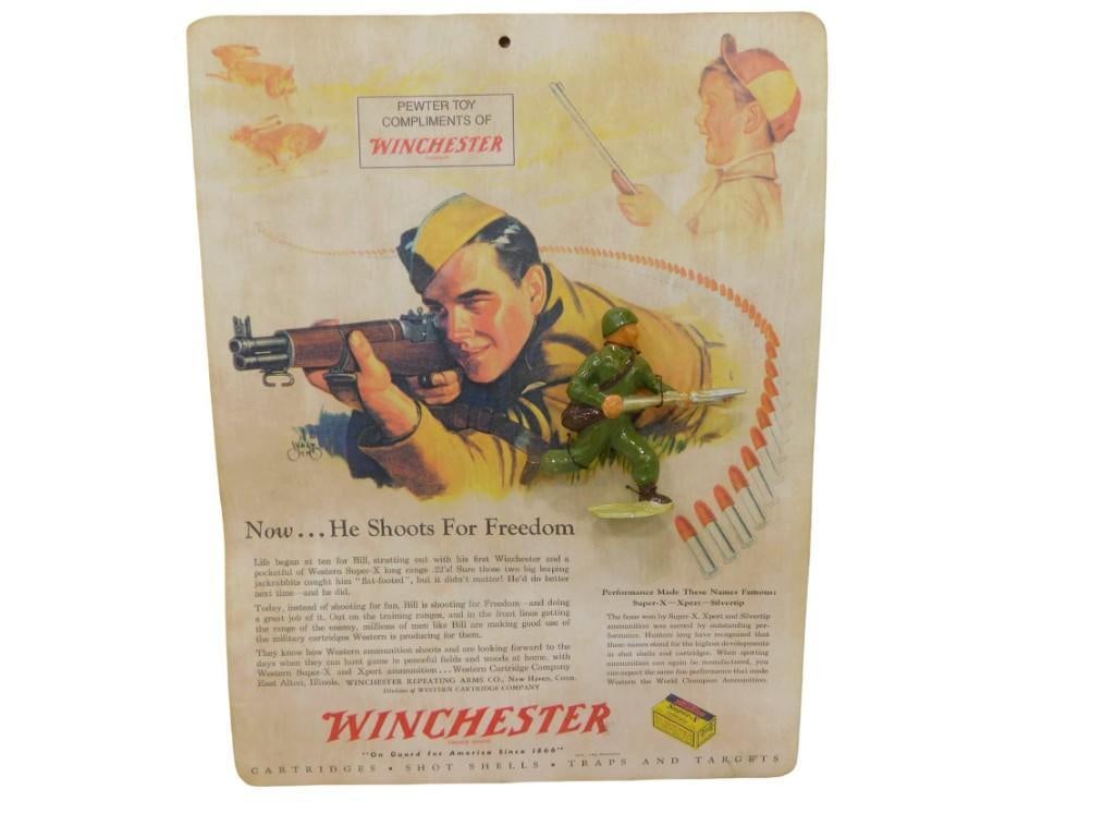 Vintage Winchester Promotional Pewter Toy on Original Card (1 of 7)