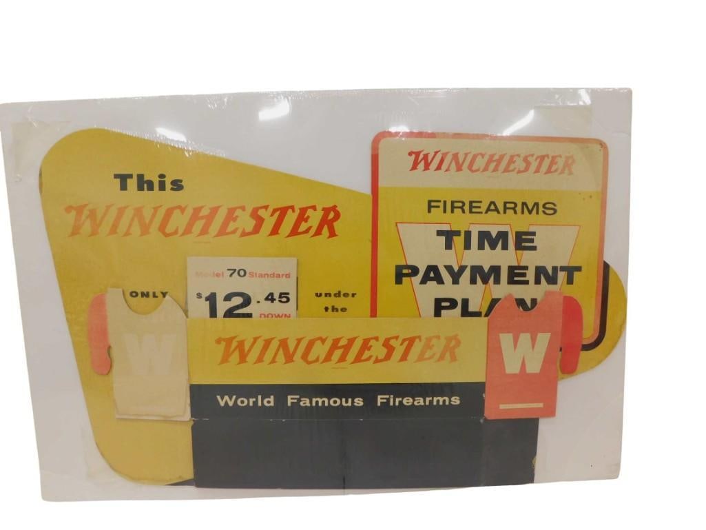 Vintage Winchester Firearms Cardboard Store Display Sign "Time Payment Plan" (1 of 10)