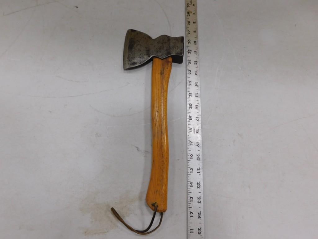Vintage Winchester Hatchet Sharpened on One Side: Vintage Winchester Hatchet Sharpened on One Side - All pictures are considered part of the description and should be examined carefully by bidders. Live Auctioneers is now offering Live Shipping