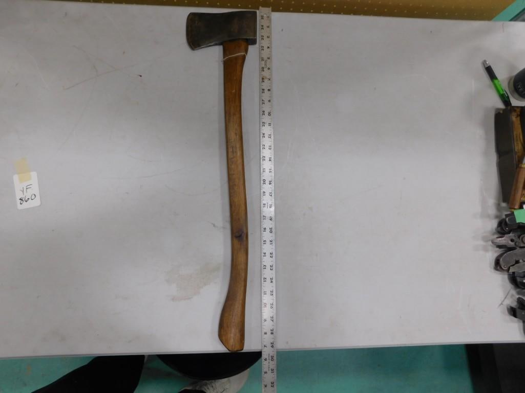 Vintage Winchester Long Handled Axe: Vintage Winchester Long Handled Axe- All pictures are considered part of the description and should be examined carefully by bidders. Live Auctioneers is now offering Live Shipping through them. 