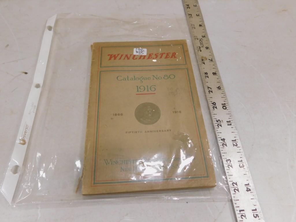 Antique Winchester Catalog No 80 Dated 1916: Antique Winchester Catalog No 80 Dated 1916- All pictures are considered part of the description and should be examined carefully by bidders. Live Auctioneers is now offering Live Shipping through the