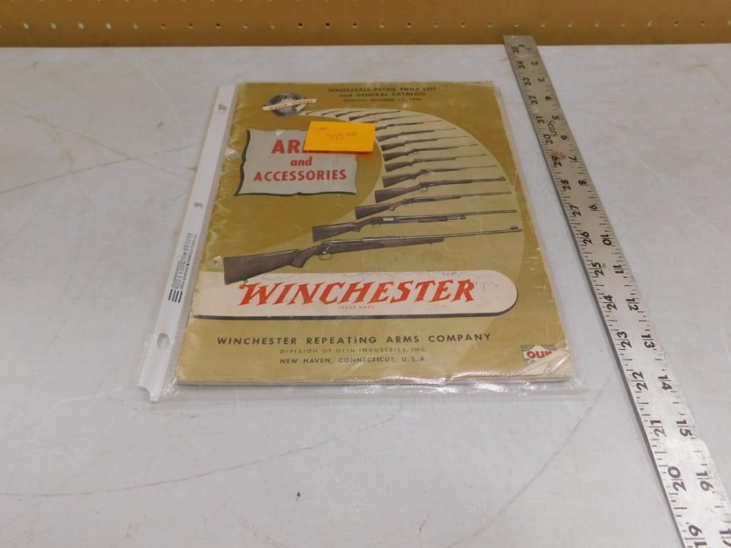 1950 Winchester Catalog: 1950 Winchester Catalog - All pictures are considered part of the description and should be examined carefully by bidders. Live Auctioneers is now offering Live Shipping through them. This is an