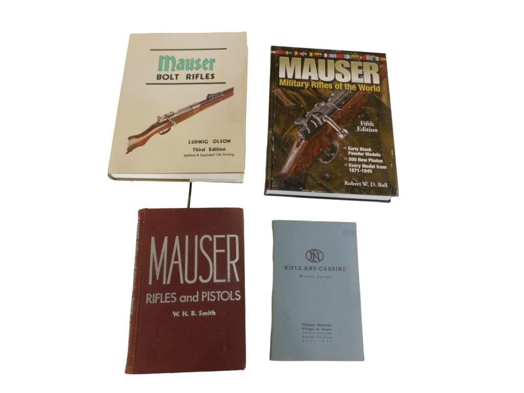 Gun Books incl Mauser Bolt Rifles by Ludwig Olson, Mauser Military Rifles of the World by Robert: Gun Books incl Mauser Bolt Rifles by Ludwig Olson, Mauser Military Rifles of the World by Robert W. D. Ball, Mauser Rifles and Pistols by W.H.B. Smith, and Rifle and Carbine Mauser System Manual or Bo