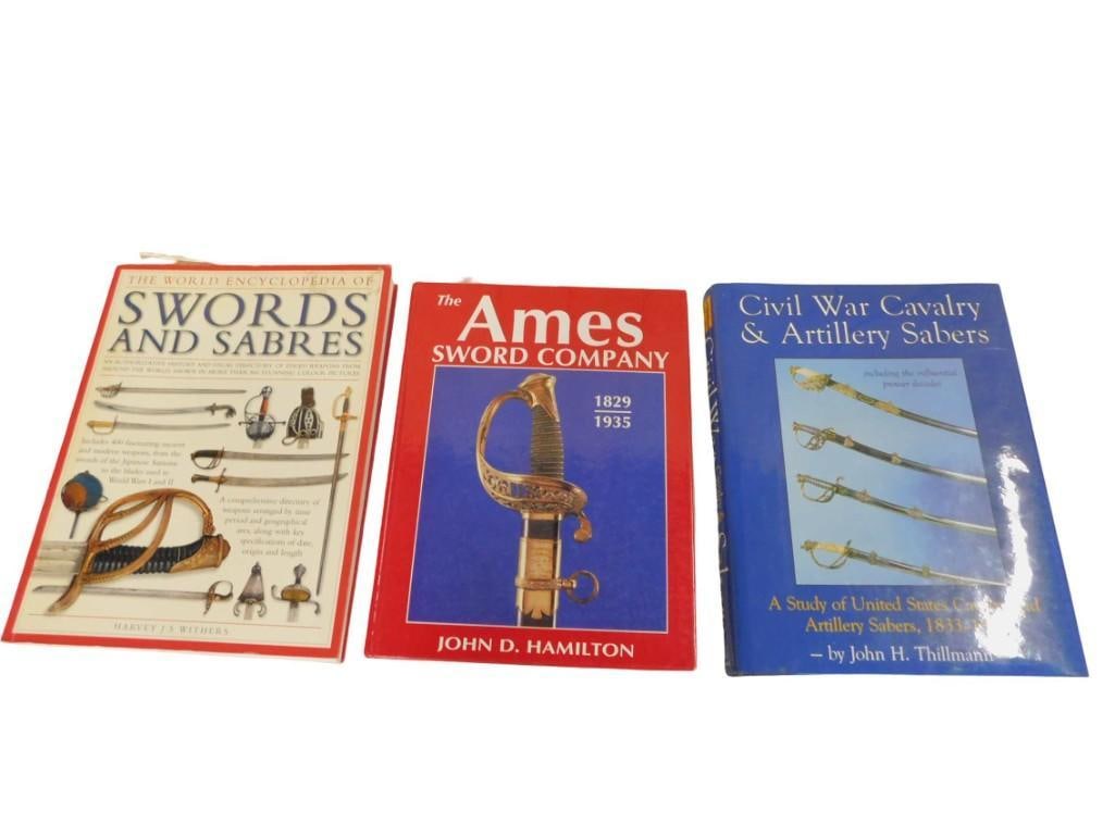3 Books on Swords incl The World Encyclopedia of Swords and Sabres, Ames Sword Company 1829 - 1935 b: 3 Books on Swords incl The World Encyclopedia of Swords and Sabres, Ames Sword Company 1829 - 1935 by John D. Hamilton, Civil War Cavalry & Artillery Sabers by John H. Thillmann All pictures are