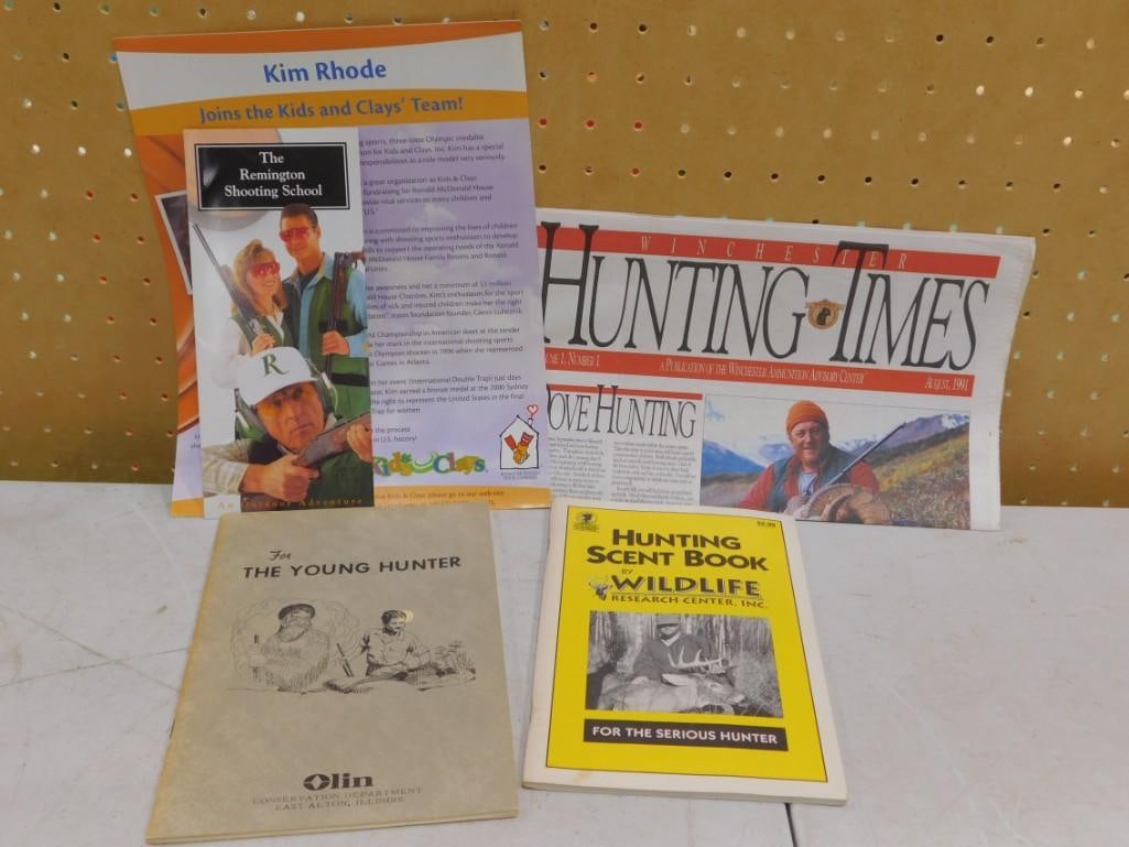 Hunting Ephemera Lot including Winchester Hunting Times, Remington Shooting School, For the Young: Hunting Ephemera Lot including Winchester Hunting Times, Remington Shooting School, For the Young Hunter Olin Conservation Department, Kids & Clays, etc All pictures are considered part of the des