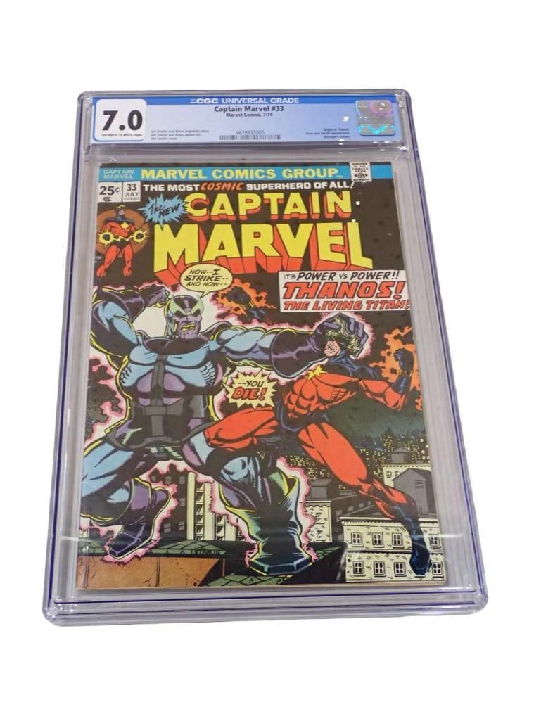 Captain Marvel #33 CGC Graded 7.0 Off White to White Pages Marvel Comics 7/74 Comic Book (1 of 4)