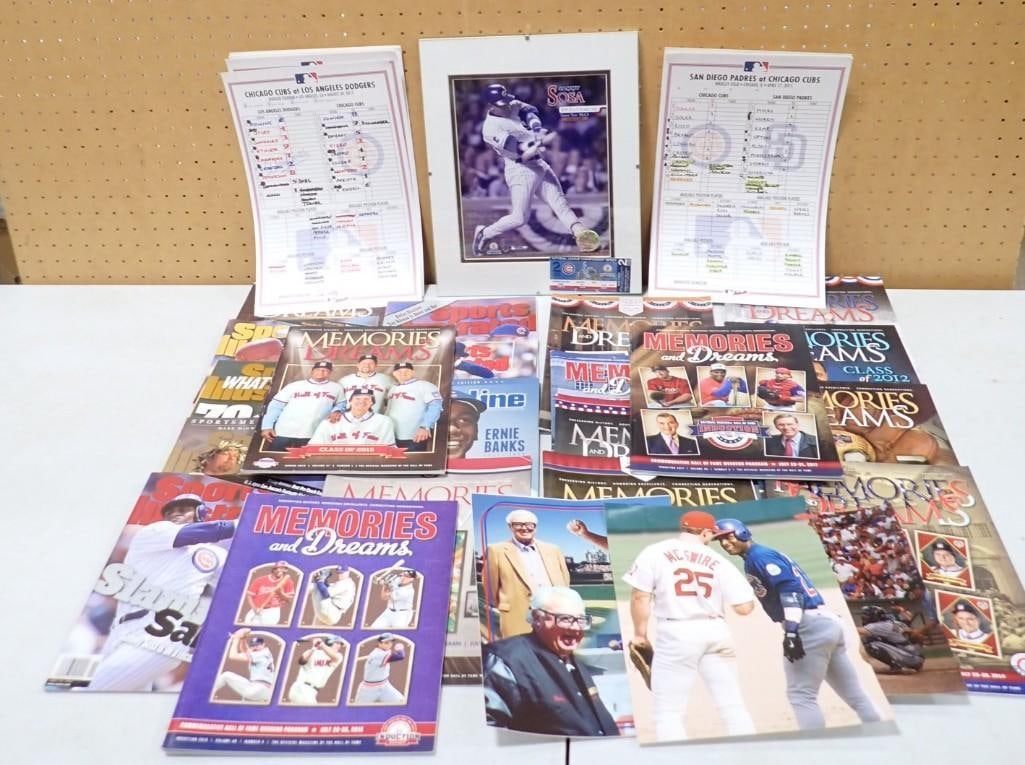 Baseball Ephemera Lot including Hall of Fame Magazines Memories and Dreams, Sports Illustrated, (1 of 8)