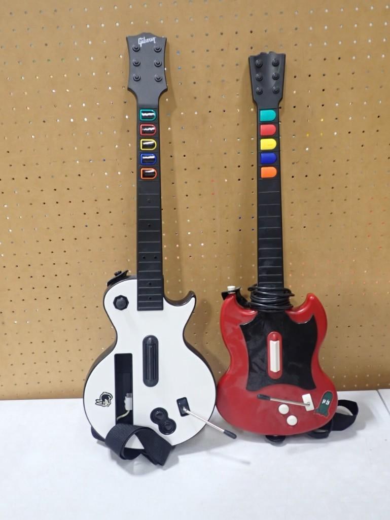 Two Video Game Guitars including Wireless for Wii and a PS2 (1 of 5)