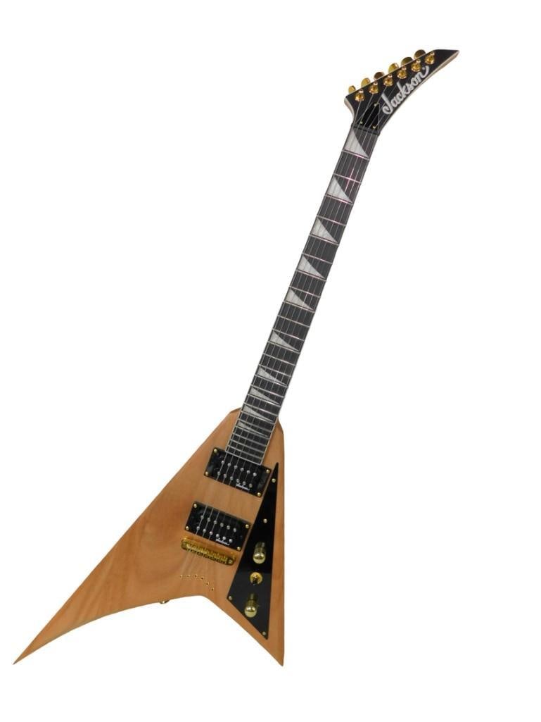Jackson Randy Rhoads Flying V Electric Guitar with Natural Wood Finish and original Box (1 of 9)