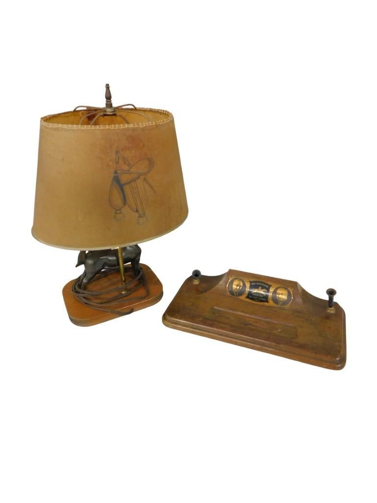 Vintage Bronze Horse Lamp and Pony Express Pen Holder. The lamp works: Vintage Bronze Horse Lamp and Pony Express Pen Holder. The lamp works All pictures are considered part of the description and should be examined carefully by bidders. Live Auctioneers is now offering