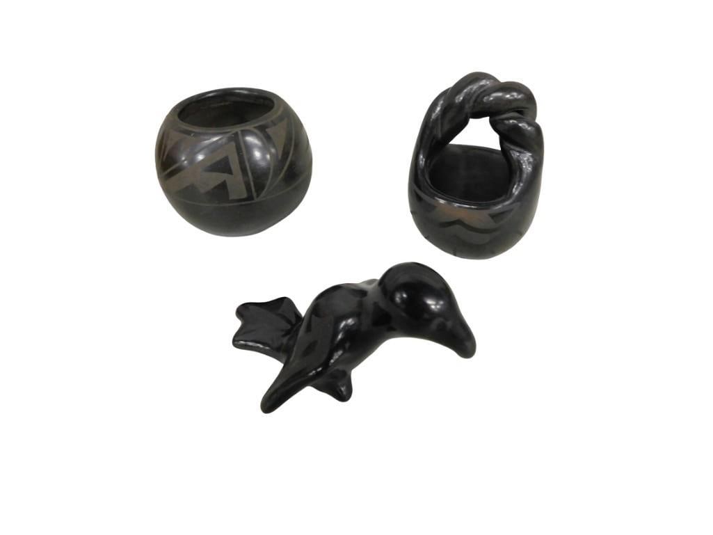 Lot of 3 Santa Clara Pottery Pieces - All Signed (1 of 6)