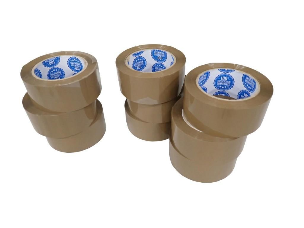 Lot of 9 Rolls of Brown Packing Tape 2" W and 110 Yds L: Lot of 9 Rolls of Brown Packing Tape - similar to clear packing tape, but Brown or Tan 2" W and 110 Yds L All pictures are considered part of the description and should be examined carefully by bidder