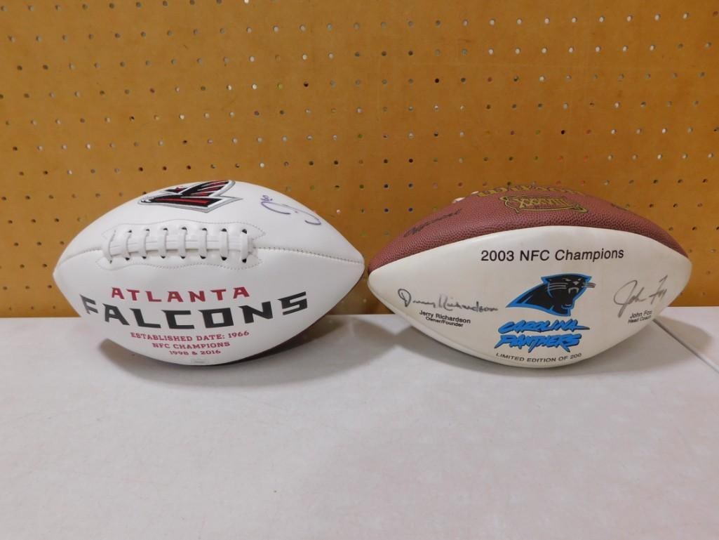 Autographed Football Lot including John Fox and Jerry Richardson, etc. No COAs: Autographed Football Lot including John Fox and Jerry Richardson, etc. No COAs All pictures are considered part of the description and should be examined carefully by bidders. Live Auctioneers is now