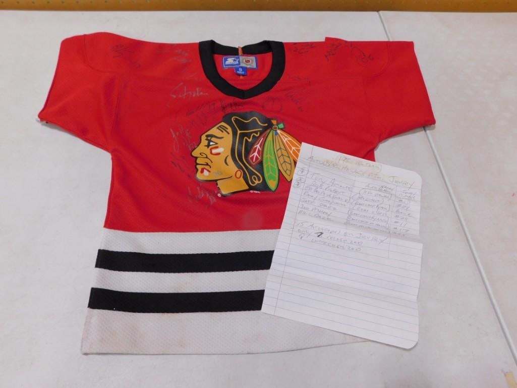 Chicago Blackhawks Mini Jersey with Autographs - No COAs - From the 1995-1996 Season (1 of 10)