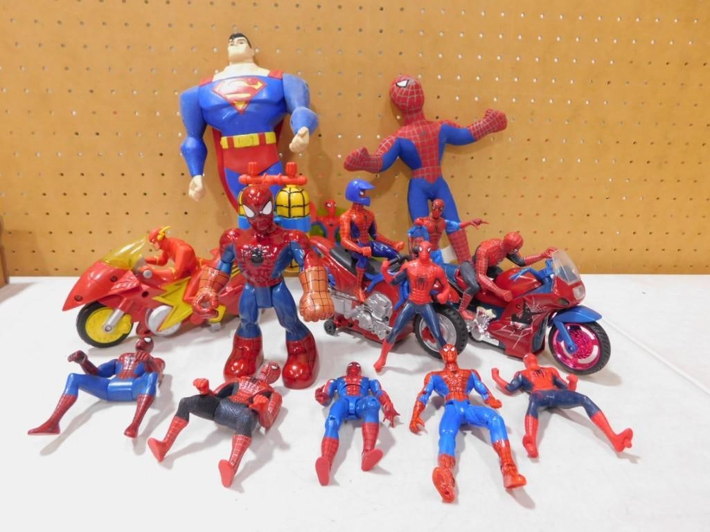 Action Figures and Toys incl Spider-Man, Superman, etc: Action Figures and Toys incl Spider-Man, Superman, etc All pictures are considered part of the description and should be examined carefully by bidders. Live Auctioneers is now offering Live Shipping
