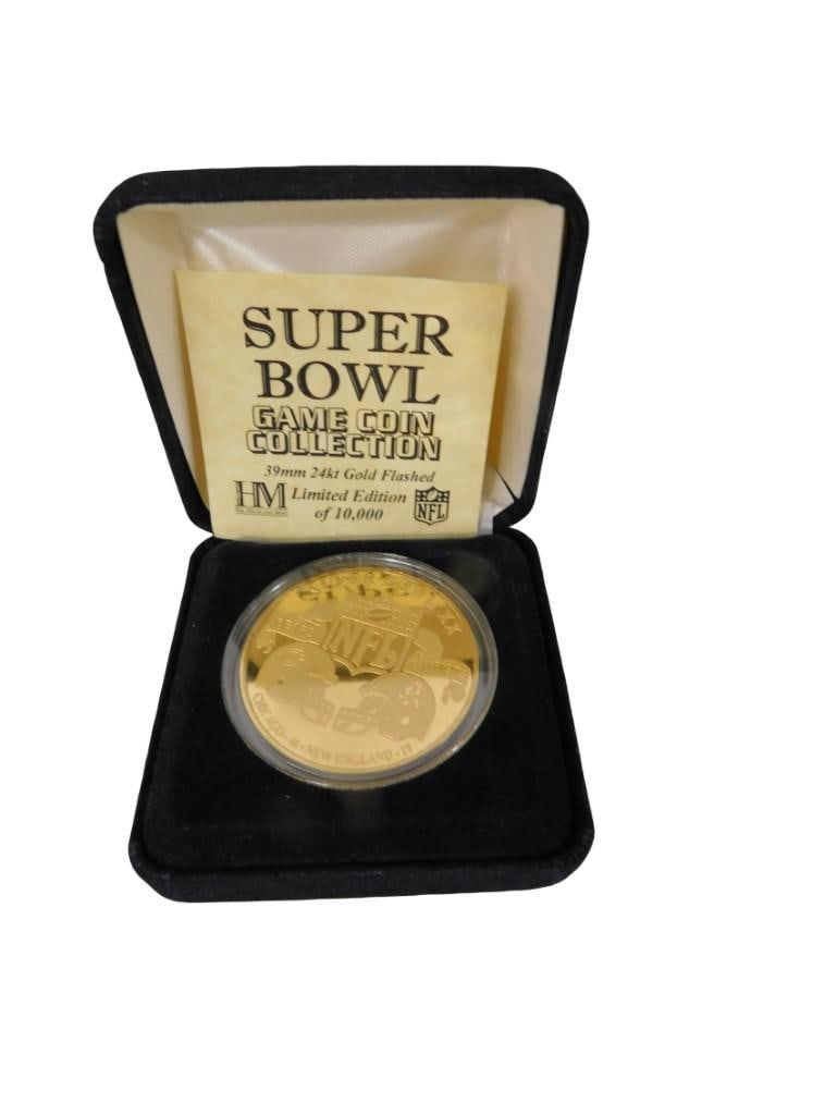 Highland Mint Chicago Bears Superbowl XX Gold Plated Limited Edition Superbowl Game Coin: Highland Mint Chicago Bears Superbowl XX Gold Plated Limited Edition Superbowl Game Coin All pictures are considered part of the description and should be examined carefully by bidders. Live Auctionee
