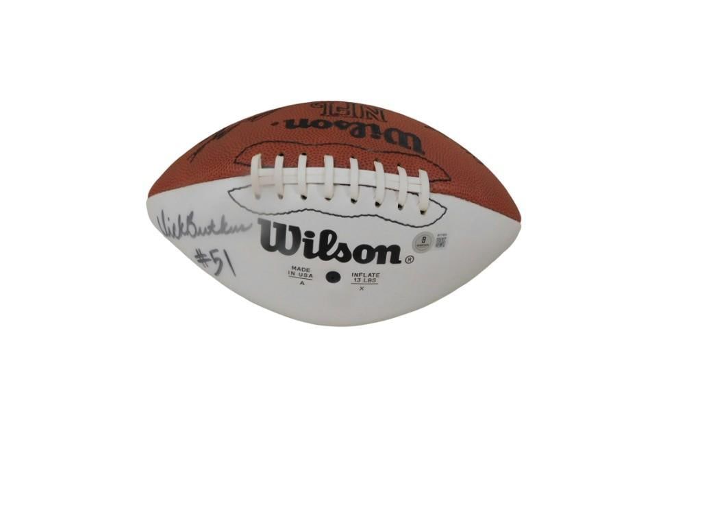 Dick Butkus Autographed Wilson Football with Beckett COA Sticker (1 of 4)