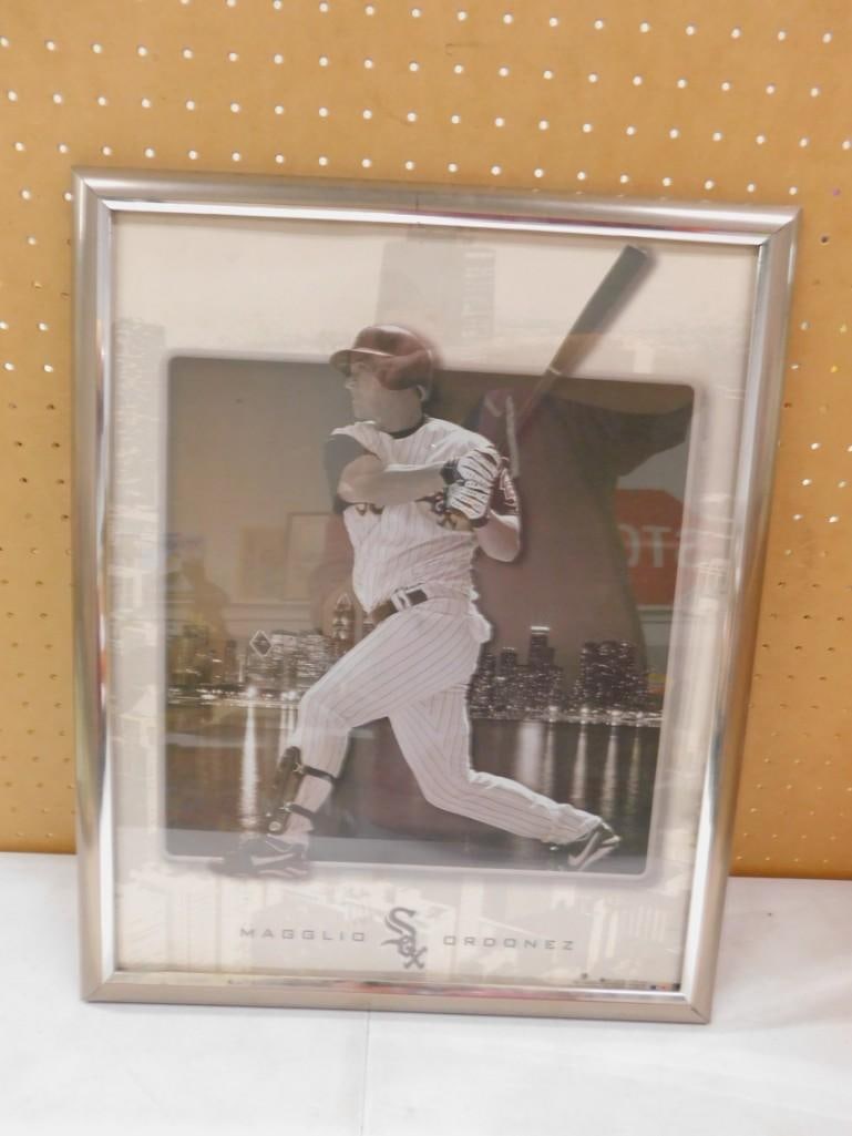 Magglio Ordonez Chicago White Sox Framed Print: Magglio Ordonez Chicago White Sox Framed Print - Roughly 21" tall All pictures are considered part of the description and should be examined carefully by bidders. Live Auctioneers is now offering 