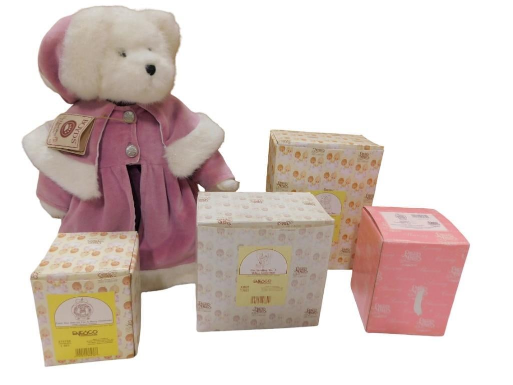 Boyd's Bear Plush Stuffed Animal and some Enesco Precious Moments Figurines with Boxes: Boyd's Bear Plush Stuffed Animal and some Enesco Precious Moments Figurines with Boxes All pictures are considered part of the description and should be examined carefully by bidders. Live Auction