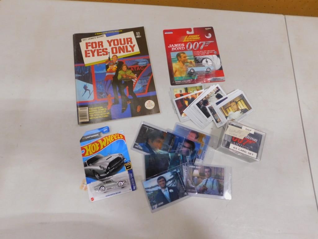 James Bond 007 Lot including Hot Wheels Aston Marton, Trading Cards, Complete Set, Johnny Lightning: James Bond 007 Lot including Hot Wheels Aston Marton, Trading Cards, Complete Set, Johnny Lightning, For Your Eyes Only Marvel Magazine All pictures are considered part of the description and should