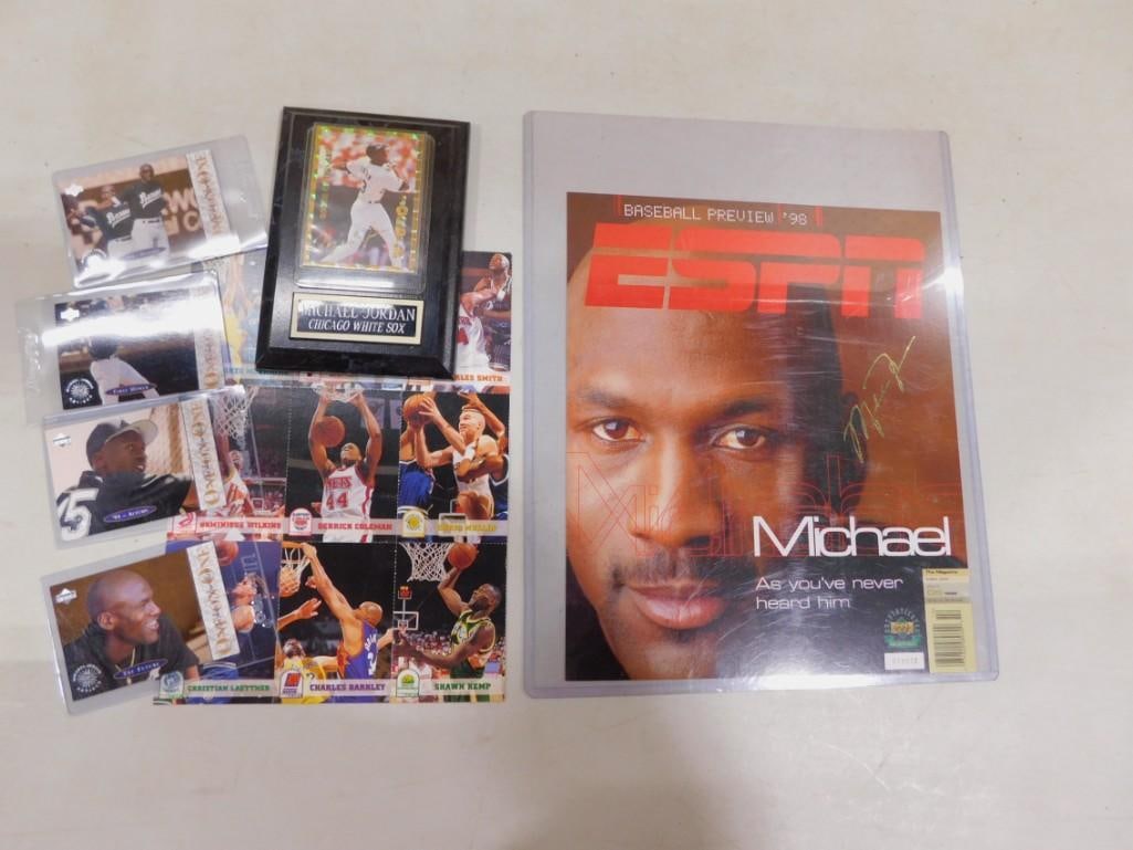 Michael Jordan Lot including Baseball Cards, Plaque, ESPN Magazine, etc (1 of 4)