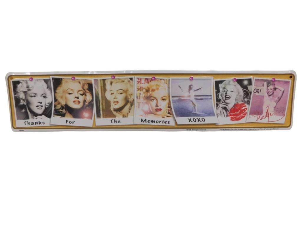 Marilyn Monroe Metal Sign or Wall Hanging 24" x 5": Marilyn Monroe Metal Sign or Wall Hanging 24" x 5" All pictures are considered part of the description and should be examined carefully by bidders. Live Auctioneers is now offering Live Ship