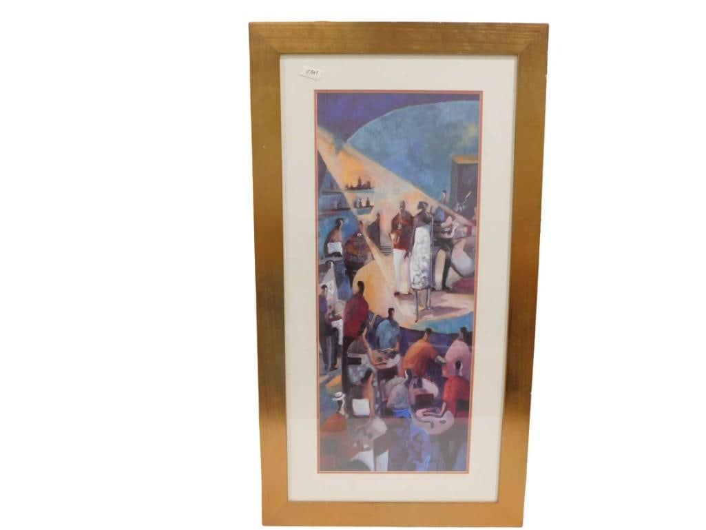 Didier Lourenco "Blue Jazz" Framed Print 42" x 23": Didier Lourenco "Blue Jazz" Framed Print 42" x 23" All pictures are considered part of the description and should be examined carefully by bidders. Live Auctioneers is now offering Liv