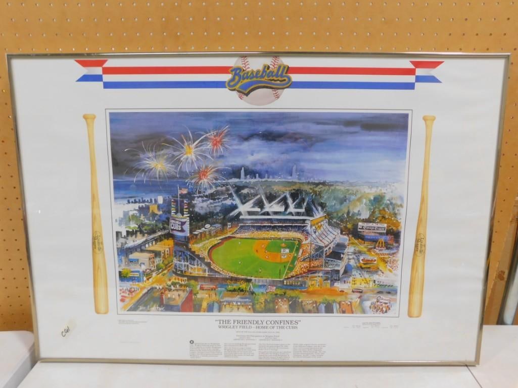 Don Lindstrom "The Friendly Confines" Wrigley Field - Home of the Cubs Framed Print 36" x 24.5" (1 of 6)