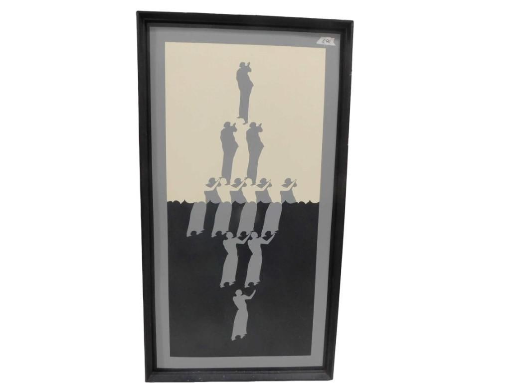 Framed Abstract Print 38" x 20": Framed Abstract Print 38" x 20" All pictures are considered part of the description and should be examined carefully by bidders. Live Auctioneers is now offering Live Shipping through them. Th