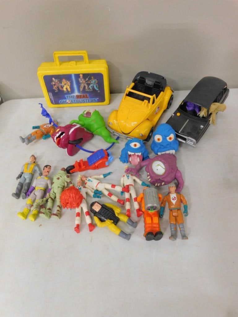 Ghostbusters Toys, Etc incl Lunchbox, Toy Cars, Figures, Small Toys, Etc: Ghostbusters Toys, Etc incl Lunchbox, Toy Cars, Action Figures, Small Toys, Etc All pictures are considered part of the description and should be examined carefully by bidders. Live Auctioneers is n