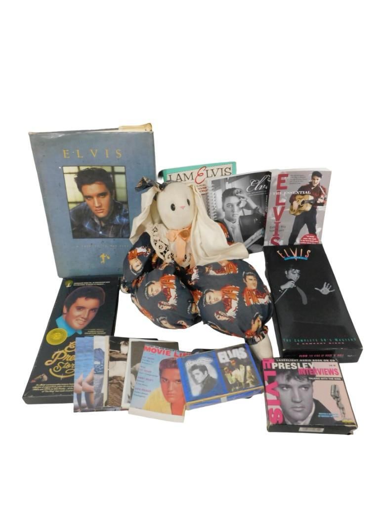 Elvis Presley Lot including Books, Videos, Collectibles, Music, etc.: Elvis Presley Lot including Books, Videos, Collectibles, Music, etc. All pictures are considered part of the description and should be examined carefully by bidders. Live Auctioneers is now offering L