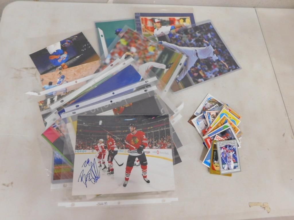 Sports Lot including Chicago Blackhawks, and Cubs Photos, autograph (No COA), cards, etc.: Sports Lot including Chicago Blackhawks, and Cubs Photos, autograph (No COA), cards, etc. All pictures are considered part of the description and should be examined carefully by bidders. Live Auctione