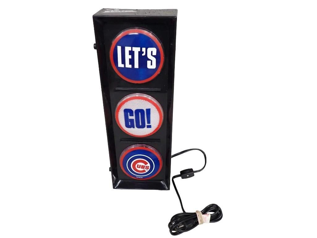 Chicago Cubs Novelty Stop Light Works: Chicago Cubs Novelty Stop Light Works All pictures are considered part of the description and should be examined carefully by bidders. Live Auctioneers is now offering Live Shipping through them. This