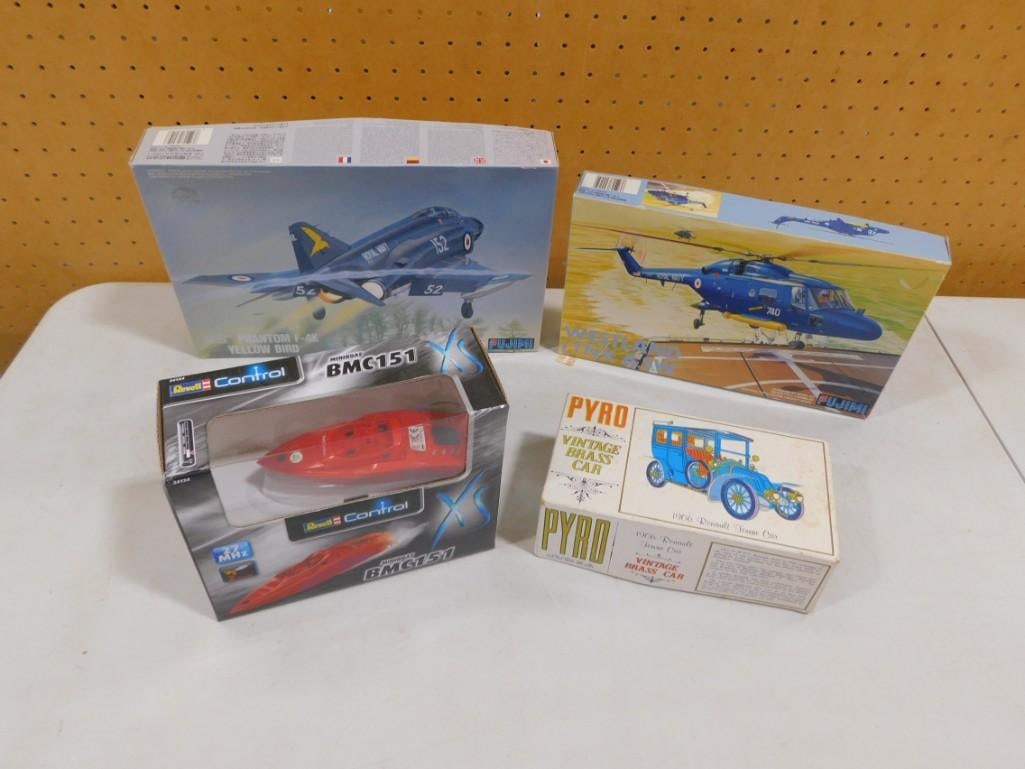 Revel Remote Control BMC 151, Pyro Brass Car, and 2 Fujimi Model Kits: Revel Remote Control BMC 151, Pyro Brass Car, and 2 Fujimi Model Kits All pictures are considered part of the description and should be examined carefully by bidders. Live Auctioneers is now