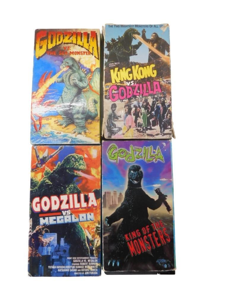 Lot of 4 Godzilla Movies including Sea Monster, King Kong, Megalon, King of Monsters: Lot of 4 Godzilla Movies including Sea Monster, King Kong, Megalon, King of Monsters All pictures are considered part of the description and should be examined carefully by bidders. Live Auctioneers i