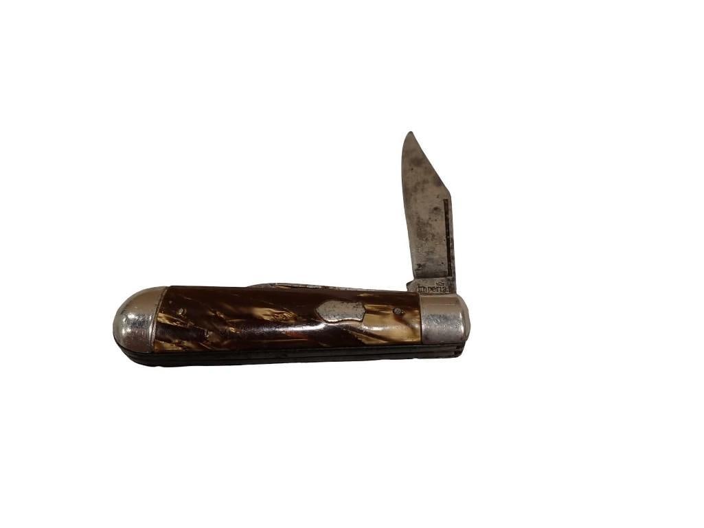 Imperial 2 Blade Pocket Knife: Imperial 2 Blade Pocket Knife All pictures are considered part of the description and should be examined carefully by bidders. Live Auctioneers is now offering Live Shipping through them. This is an