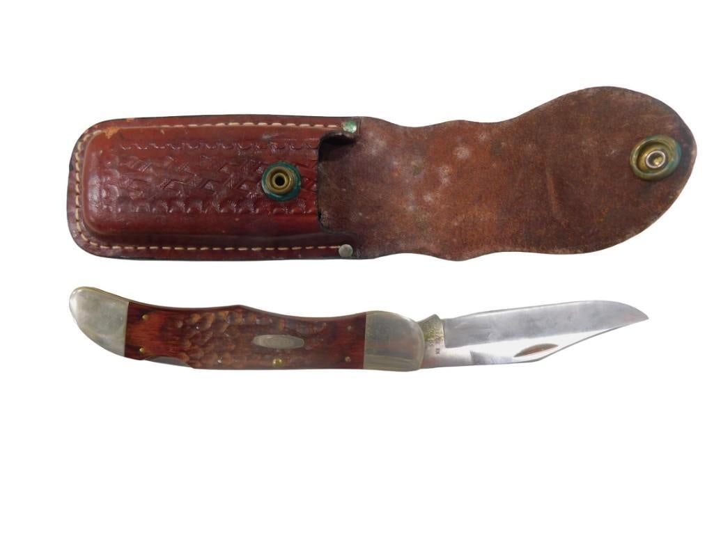 Case XX 6165-L Large Single Blade Pocket Knife in a Leather Holster (1 of 6)