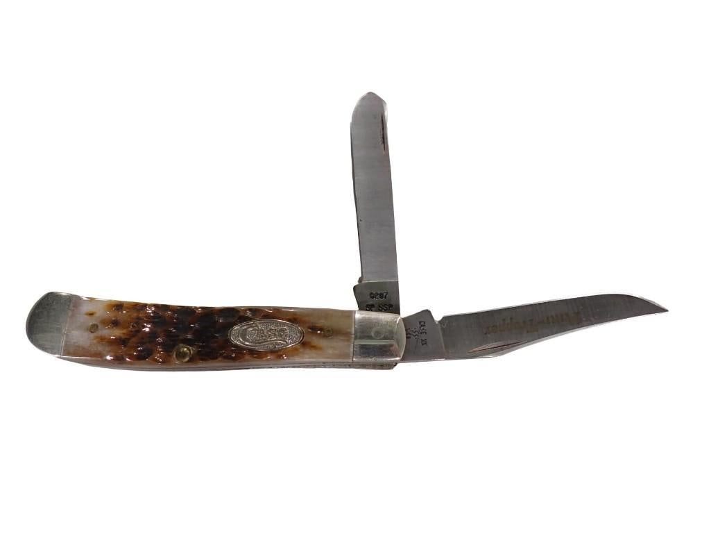 Case XX 2 Blade Mini-Trapper Pocket Knife: Case XX 2 Blade Mini-Trapper Pocket Knife All pictures are considered part of the description and should be examined carefully by bidders. Live Auctioneers is now offering Live Shipping through them