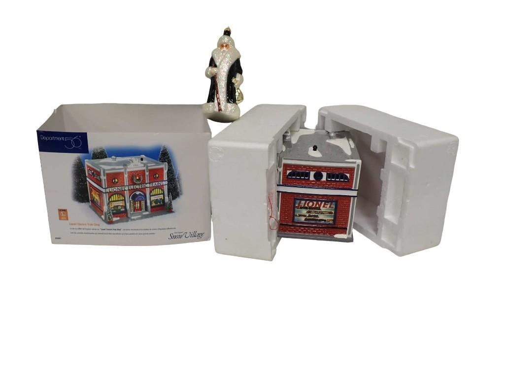 Christopher Radko Christmas Ornament and Dept 56 Lionel Train Store: Christopher Radko Christmas Ornament and Department 56 Lionel Train Store in Original Box All pictures are considered part of the description and should be examined carefully by bidders. Live Auctio