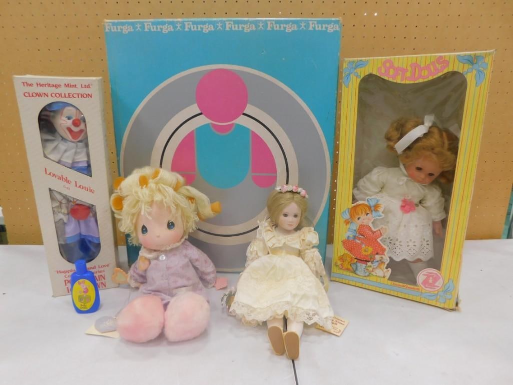 Lot of Dolls incl Furga Doll in Original Box: Lot of Dolls incl Furga Doll in Original Box All pictures are considered part of the description and should be examined carefully by bidders. Live Auctioneers is now offering Live Shipping through t