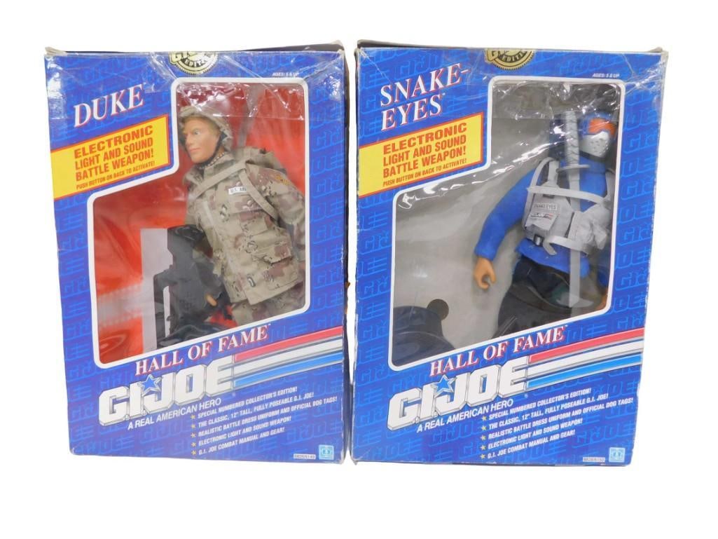 2 GI Joe Figures Hall of Fame incl Snake Eyes: 2 GI Joe Figures Hall of Fame including Snake Eyes All pictures are considered part of the description and should be examined carefully by bidders. Live Auctioneers is now offering Live Shipping thr