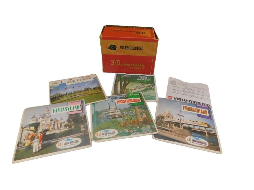 Vintage View-Master Viewer and 5 Packs of Disneyland Slides: Vintage View Master Viewer and 5 Packs of Disneyland Slides. Viewmaster is in the original box. All pictures are considered part of the description and should be examined carefully by bidders.
