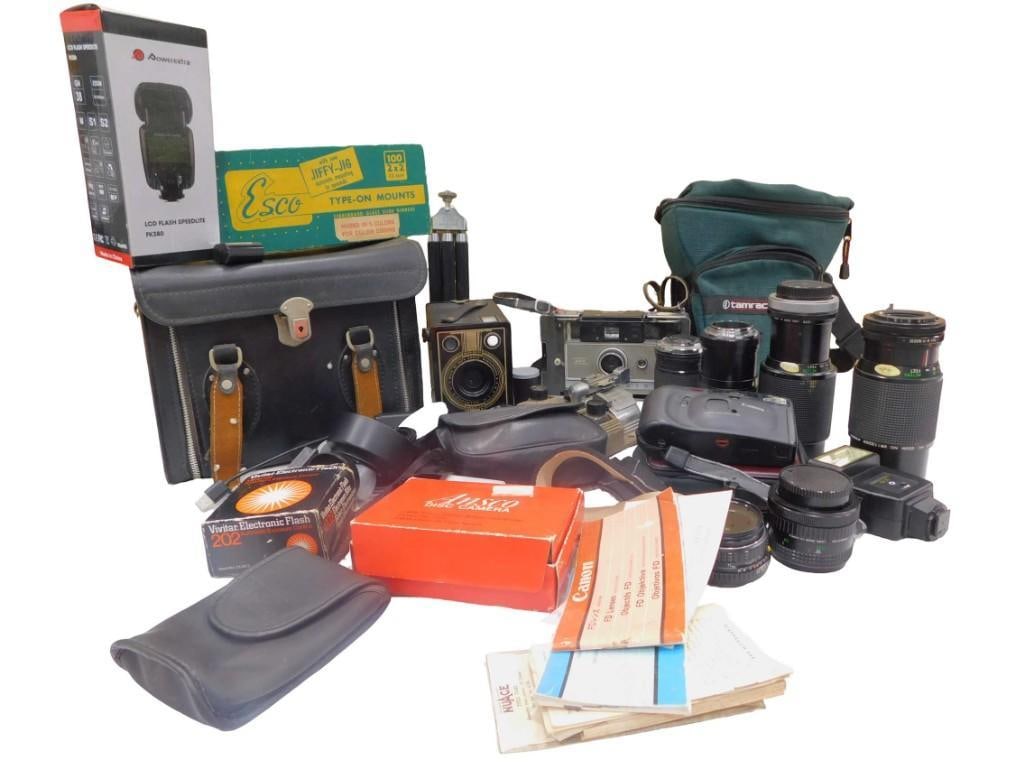 Large Lot of Camera Lenses and Cameras (1 of 8)