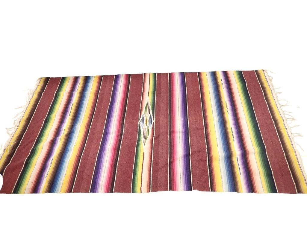 Serape or Blanket Multi Colored: Serape or Blanket Multi Colored All pictures are considered part of the description and should be examined carefully by bidders. Live Auctioneers is now offering Live Shipping through them. This is