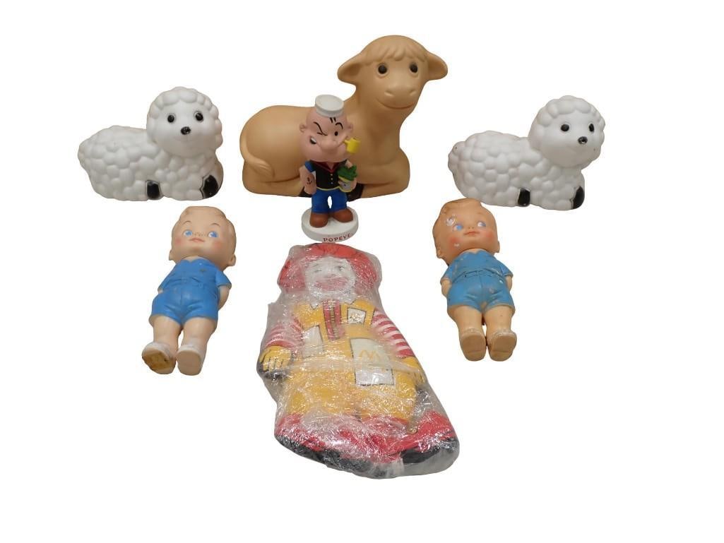 Vintage Toy Figures Plastic plus 1 Plush Ronald McDonald: Lot of Vintage Toy Figures Plastic plus 1 Plush Ronald McDonald All pictures are considered part of the description and should be examined carefully by bidders. Live Auctioneers is now offering Live